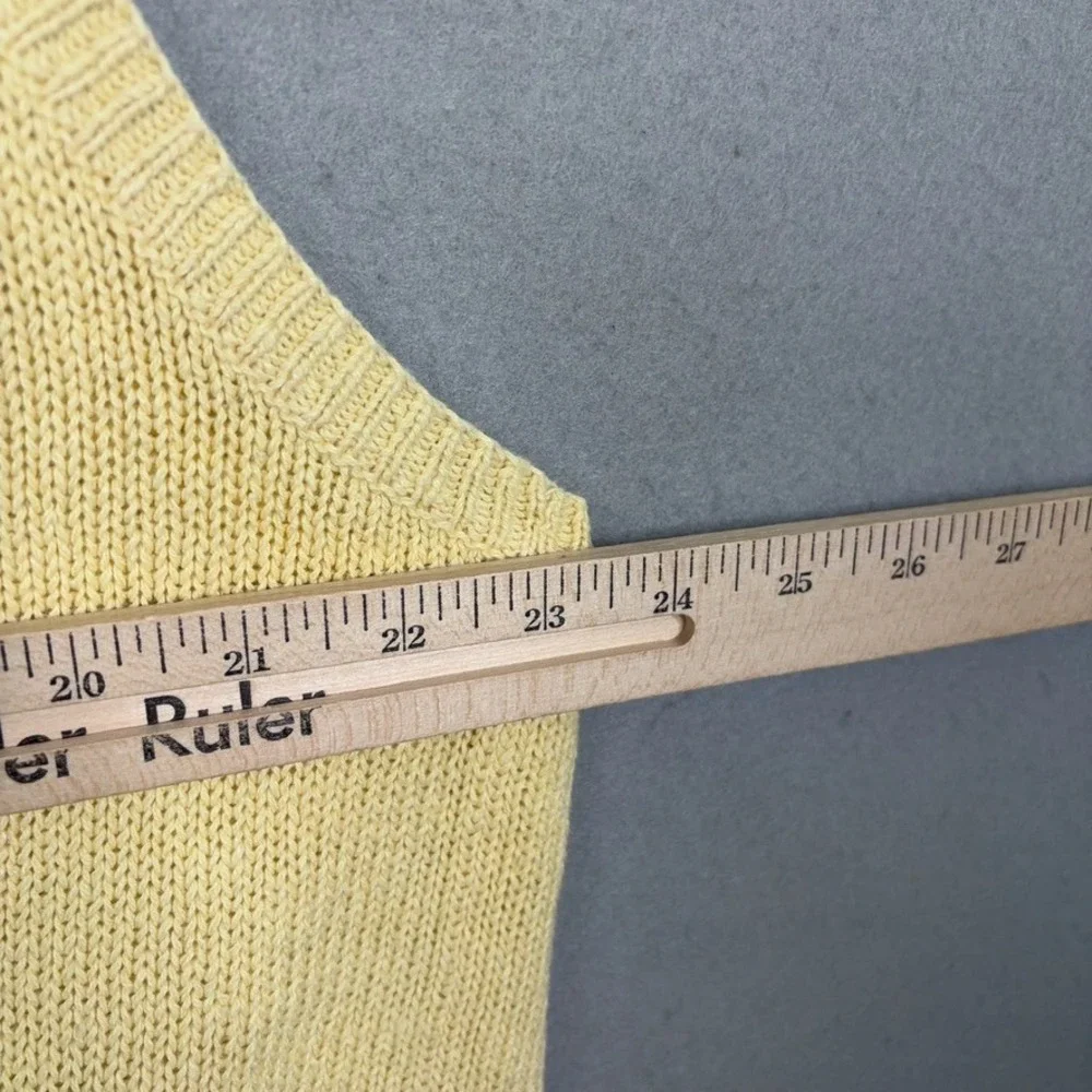 Vintage Polo Ralph Lauren Sweater Vest Mens XL Butter Yellow Linen Cotton Preppy